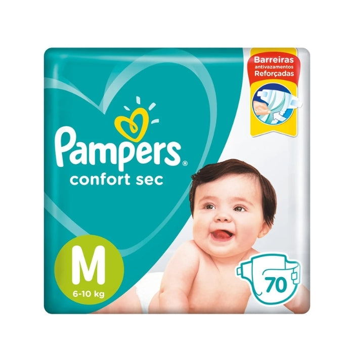 Pañales Pampers confort sec M x70