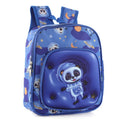 Mochila Bonus Azul Kids 1 cierre con bolsillo frente 3d