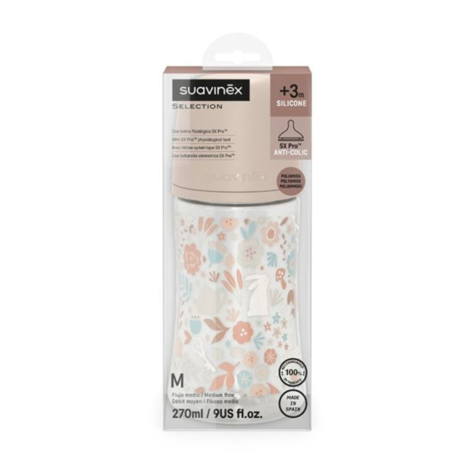 Biberón Suavinex Wonderland Liberty 270 ml Flujo Medio Rosa