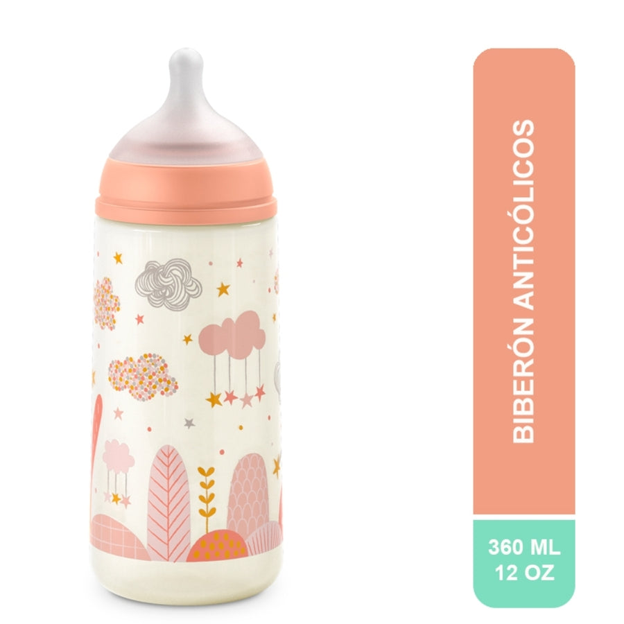 Biberón Anticólico Dreams Pink Flujo Denso 360 ml Suavinex
