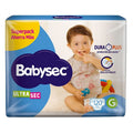 Pañales Babysec Ultrasec Talle G de 120 unidades