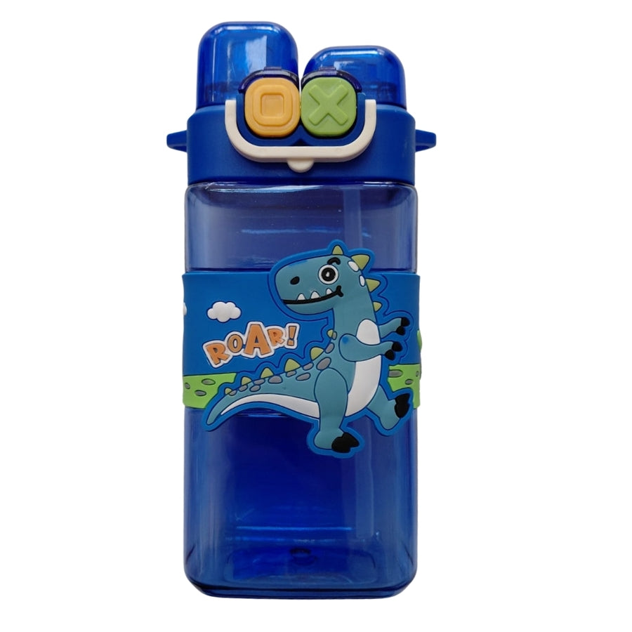 Botella doble pico dino azul