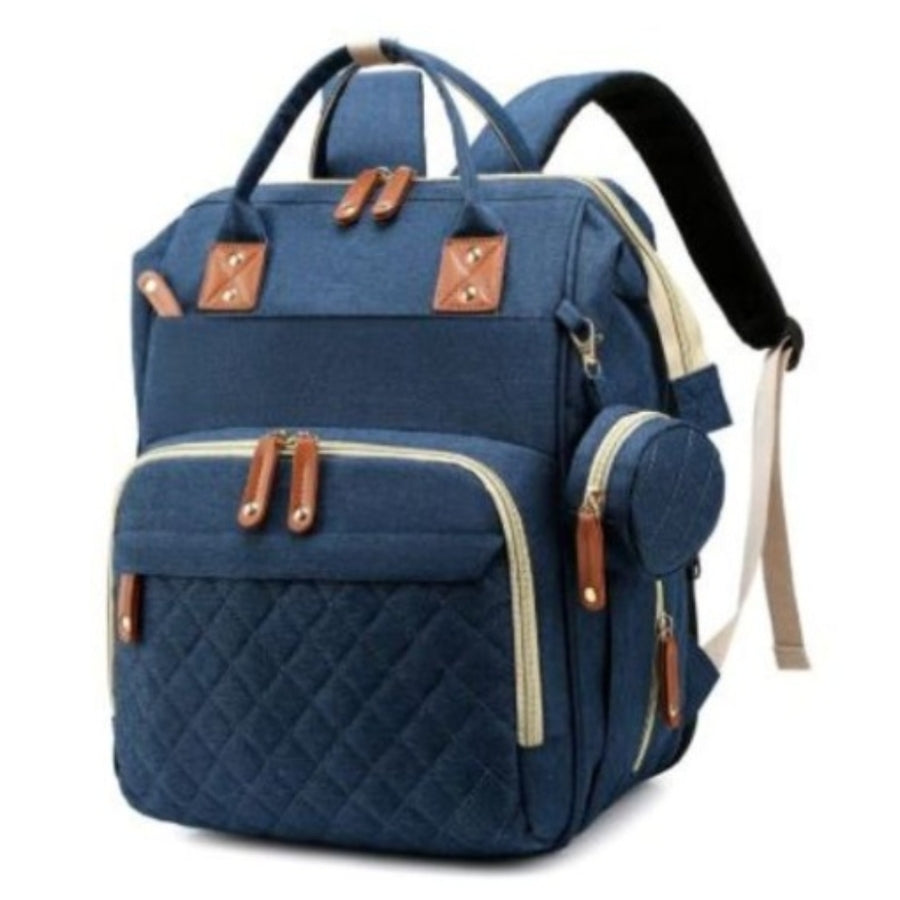 Mochila maternal convertible con cambiador. Azul