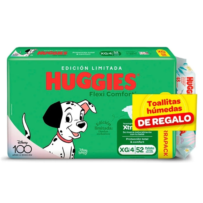 Pañales huggies flexi confort XG *52 c/toallitas