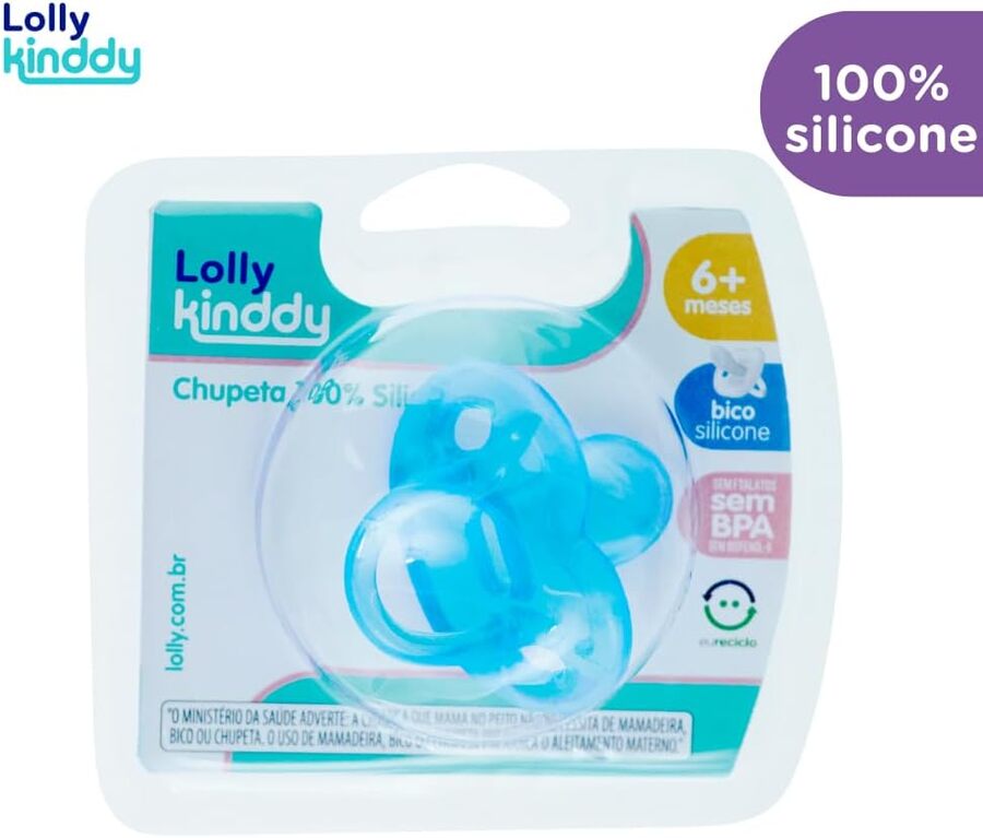 Chupete ortodóntico 100% Silicona T2 azul Lolly