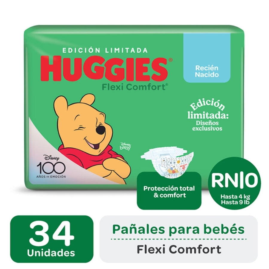 Pañales huggies flexi confort RN *34