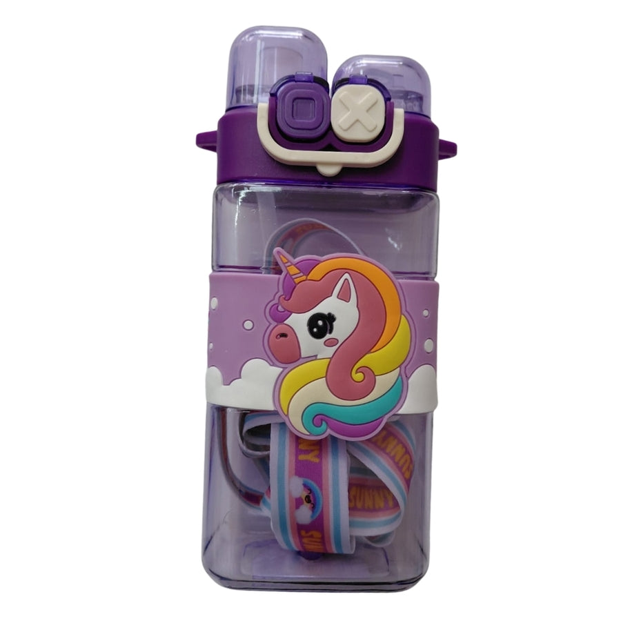 Botella doble pico unicornio rosa