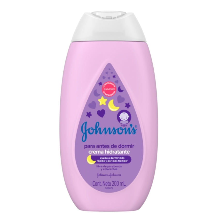 Crema hidratante Johnsons para antes de dormir 200ml